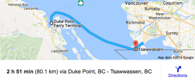 Duke Point to Tsawwassen BC